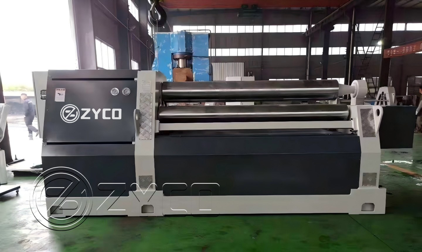 CNC 3-roll plate rolling machine