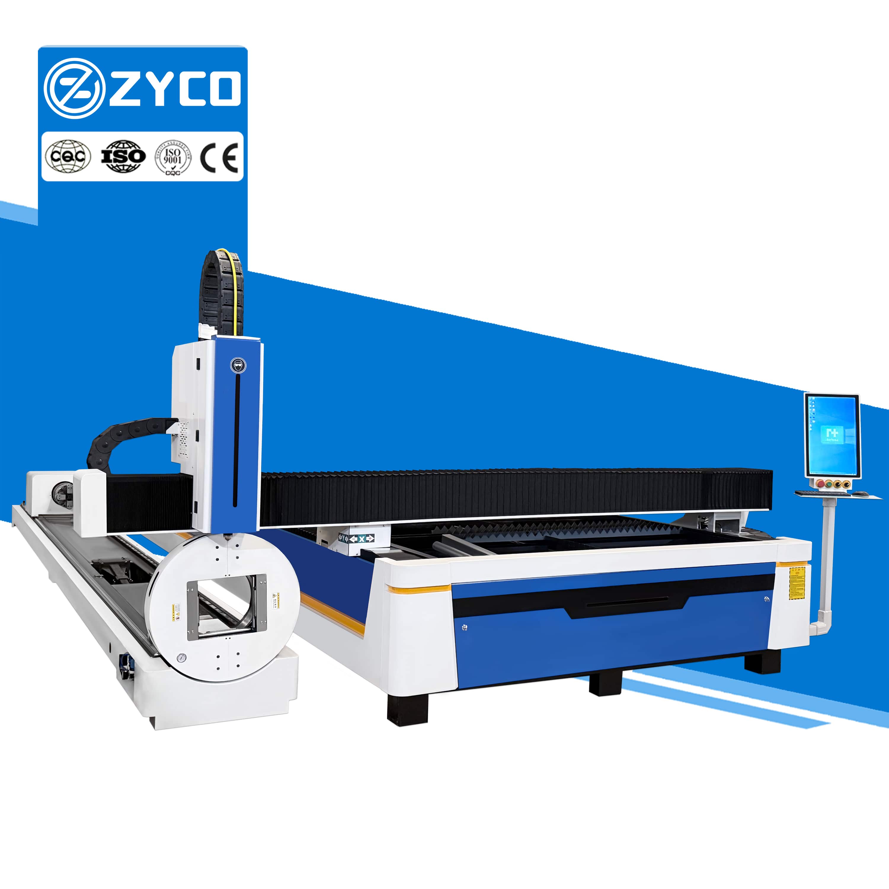 ZYCO 금속판 및 튜브 파이버 레이저 절단기, CNC 판금 가공 레이저 절단기