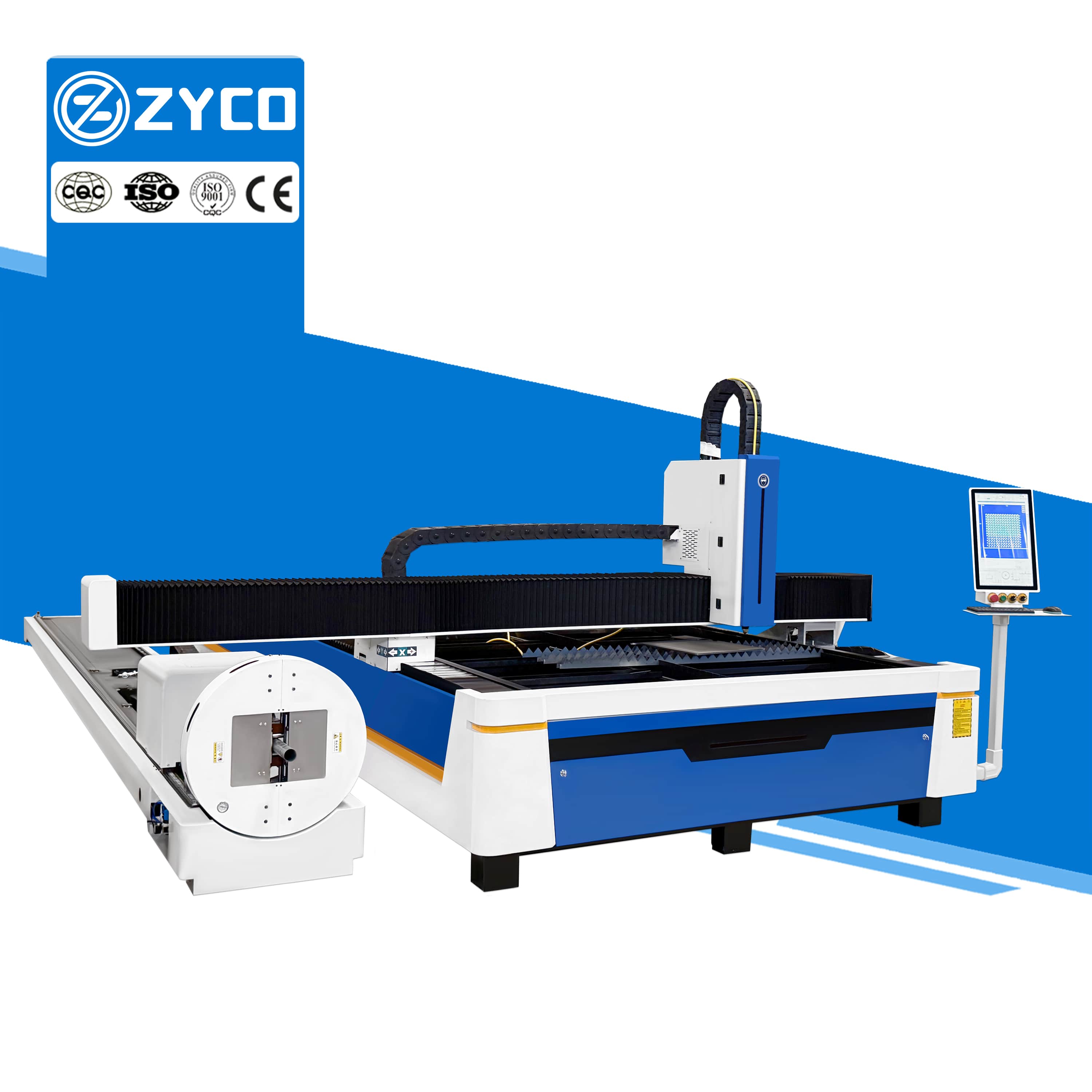 ZYCO 금속판 및 튜브 파이버 레이저 절단기, CNC 판금 가공 레이저 절단기