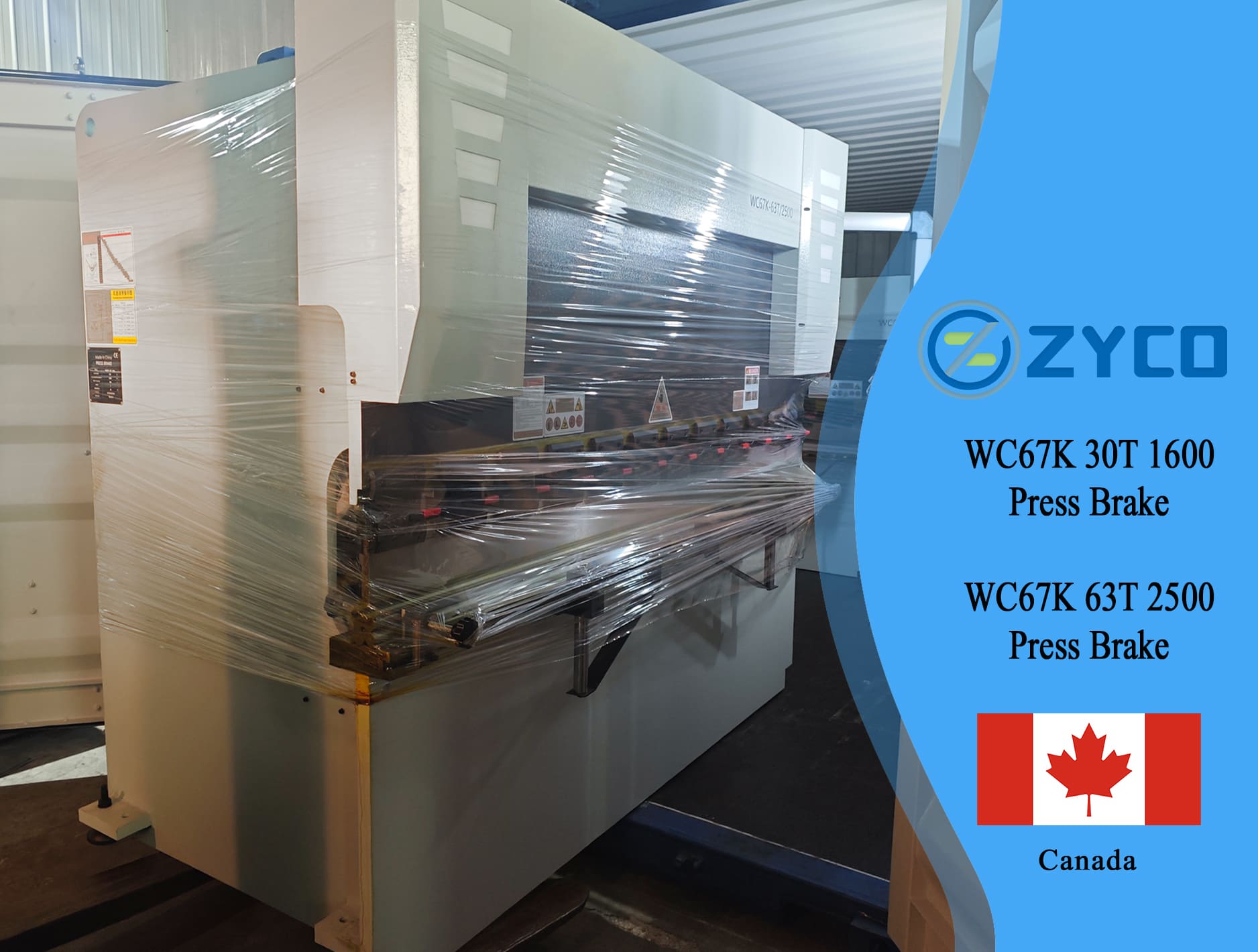 Canada-WC67K 30T 1600 press brakes&WC67K 63T 2500 bending machine